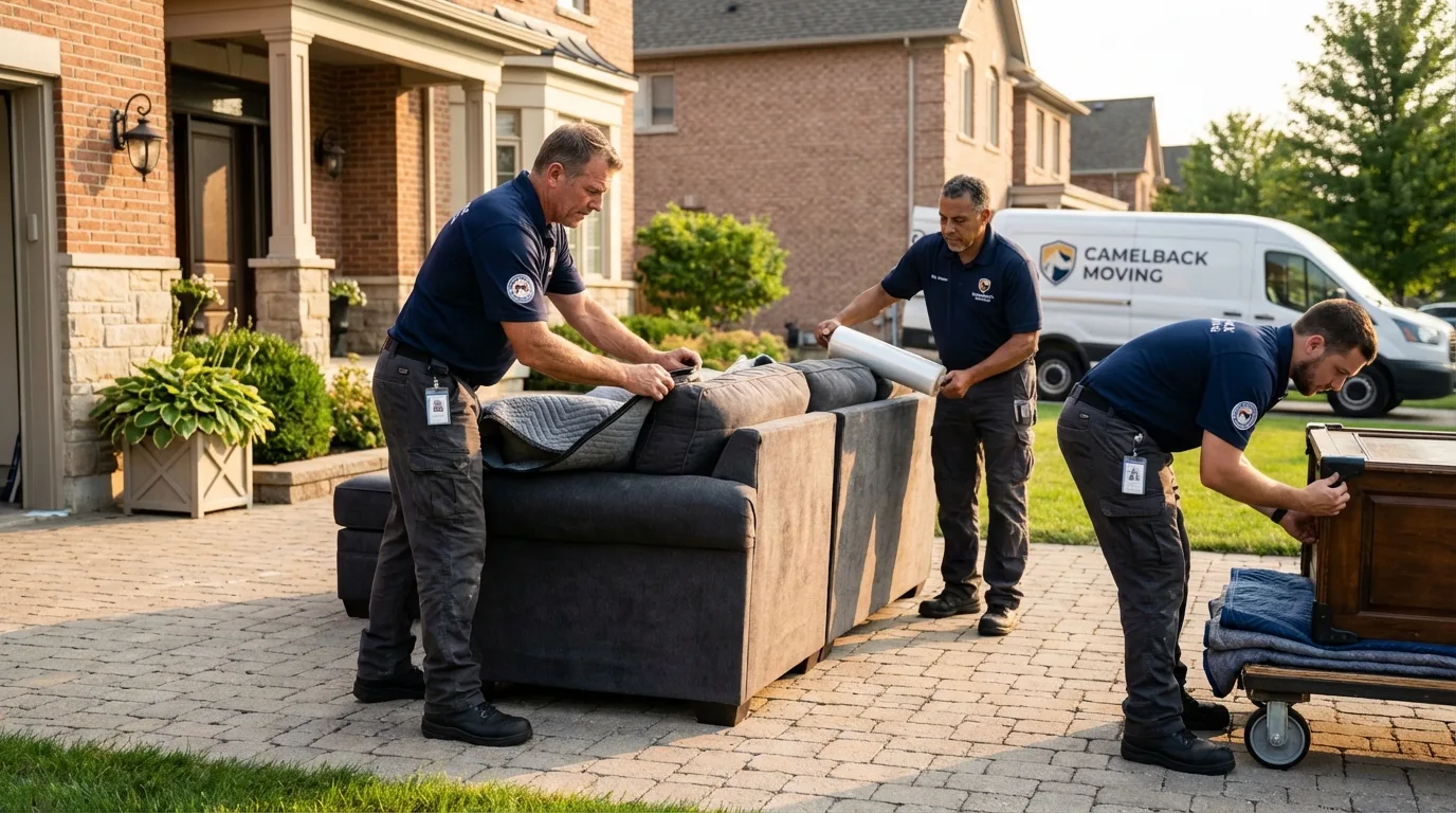 Large estate moving crew wrapping furniture in Osawatomie, KS