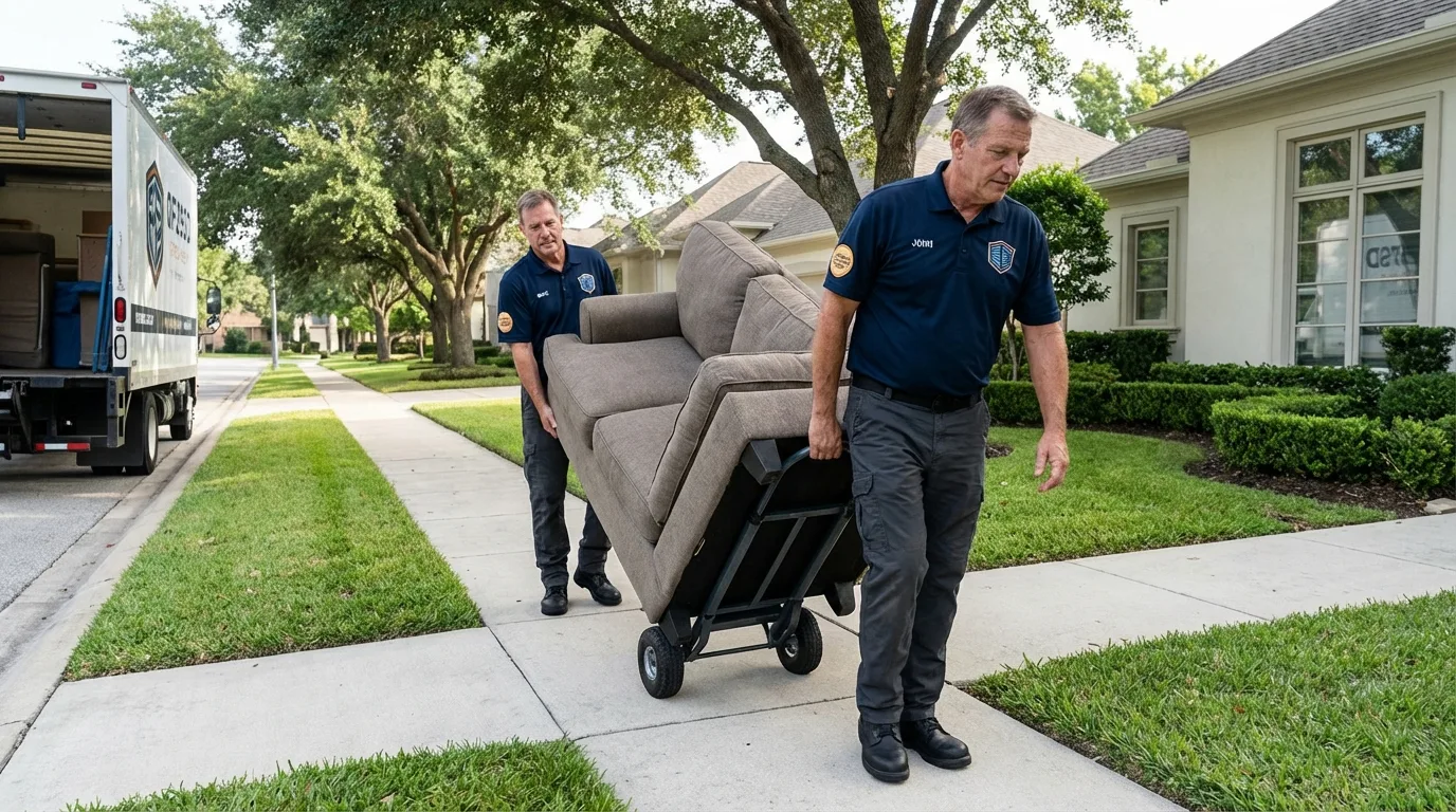 Local residential moving crew loading furniture in Osawatomie, KS